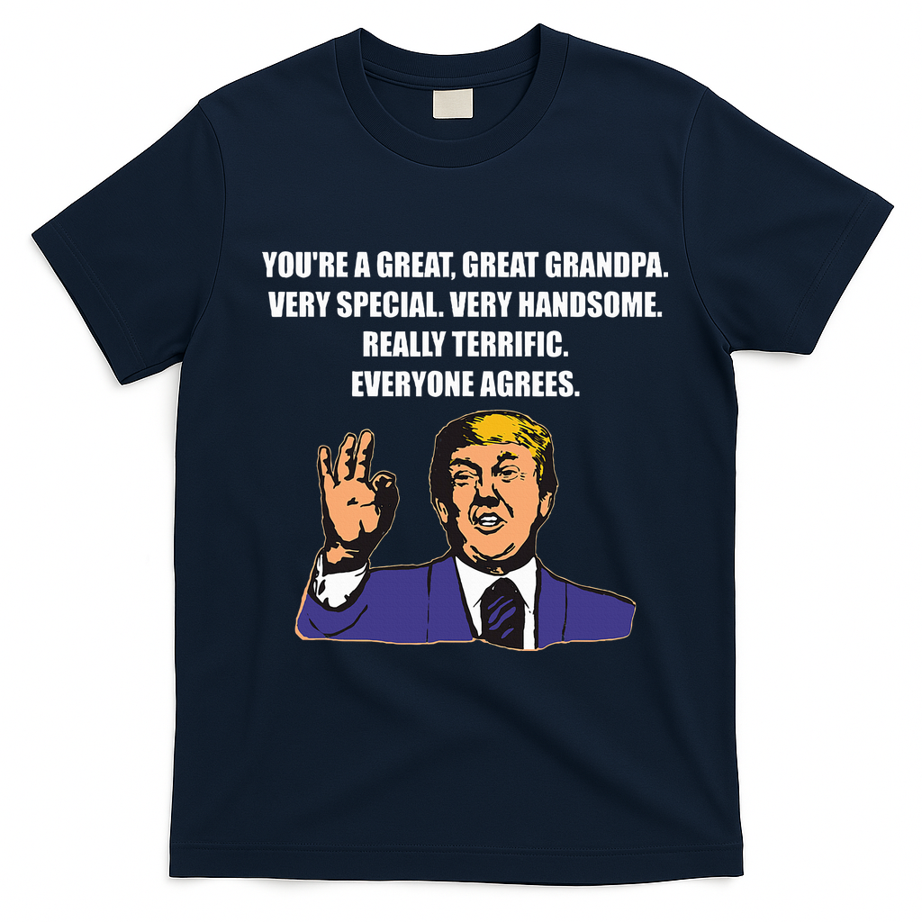 Funny Trump Best Grandpa Ever Everyone Agrees T-Shirt - Navy Blue