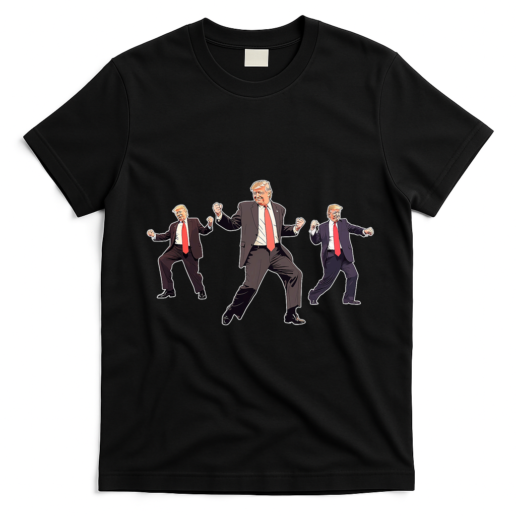Funny Trump Dancing Dance Moves Rally Maga T-Shirt - Black