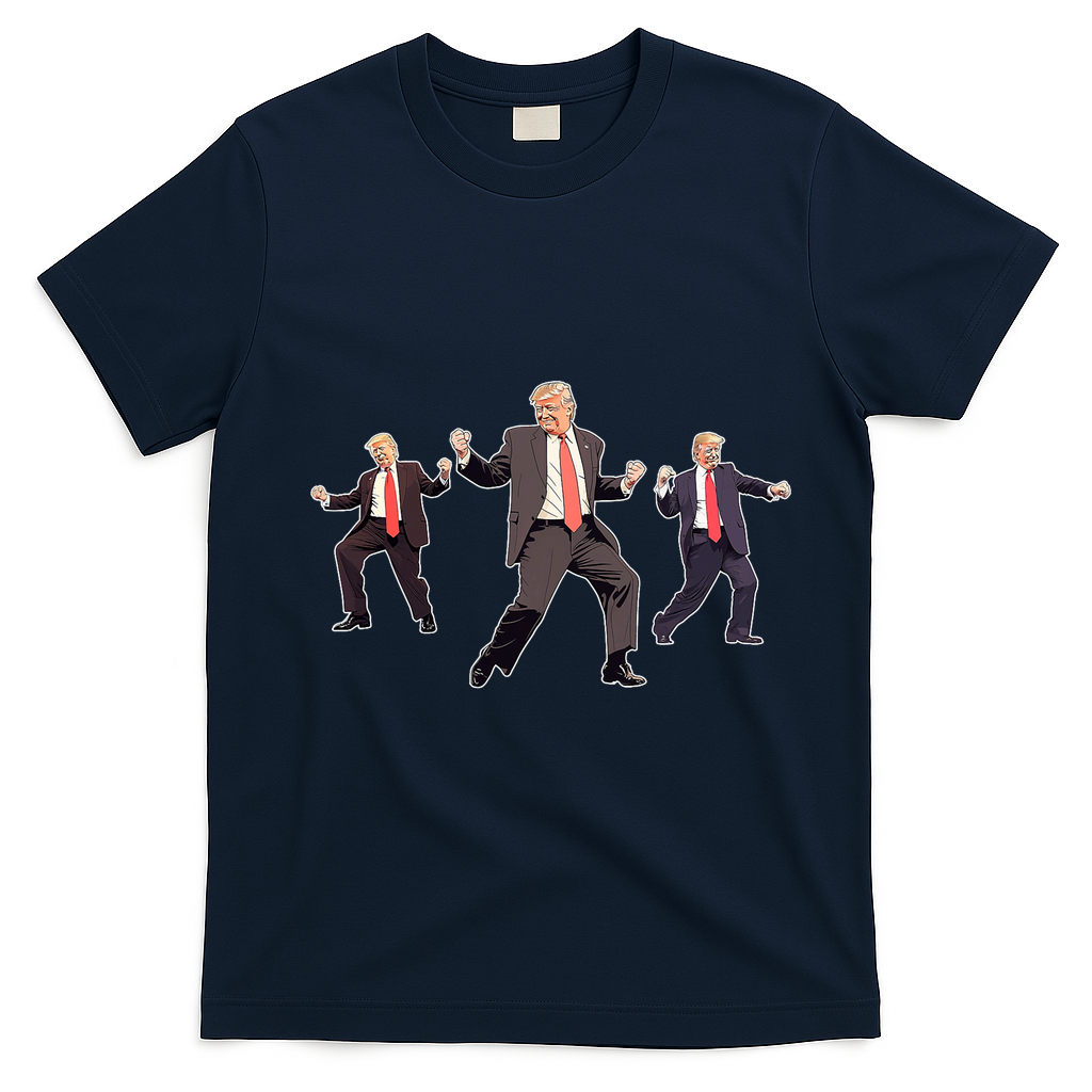 Funny Trump Dancing Dance Moves Rally Maga T-Shirt - Navy Blue