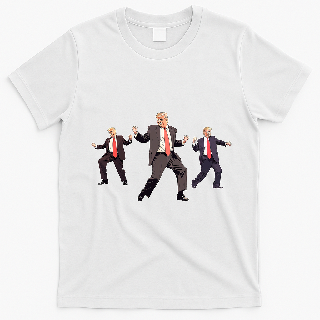Funny Trump Dancing Dance Moves Rally Maga T-Shirt - White