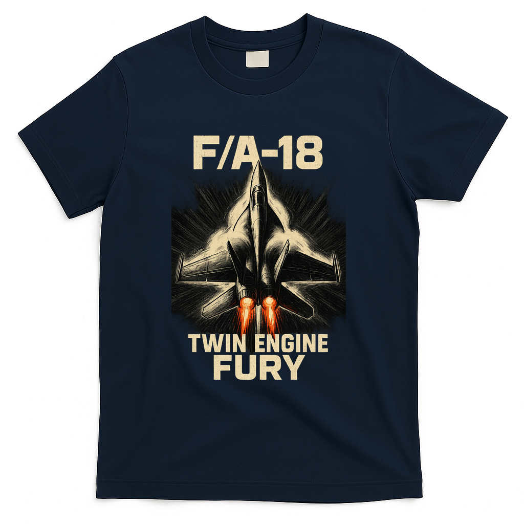 F/A-18 Twin Engine Fury T-Shirt - Navy