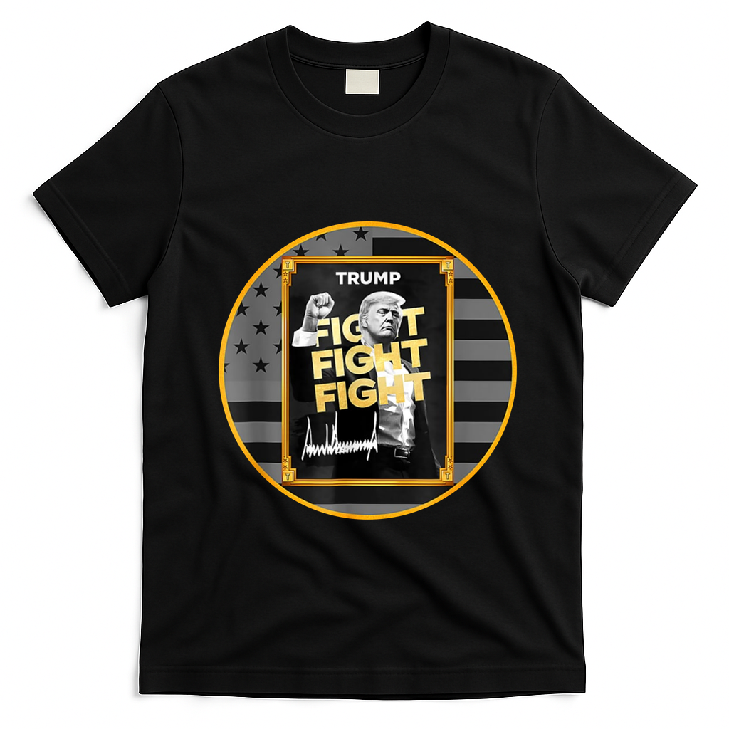 Funny Trump Fight Meme Coin Crypto President T-Shirt - Black