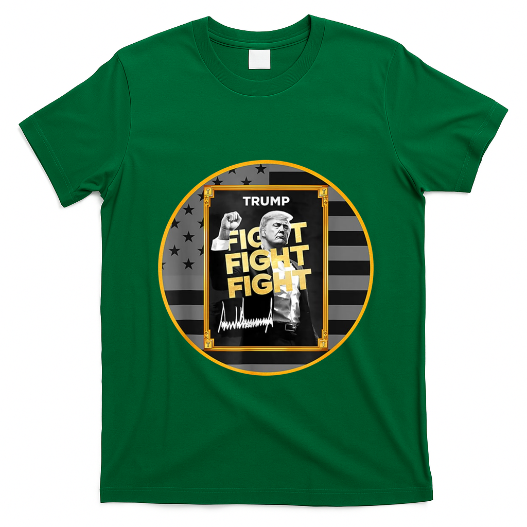 Funny Trump Fight Meme Coin Crypto President T-Shirt - Irish Green
