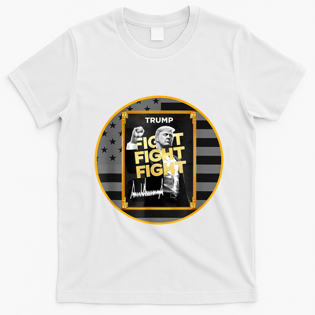 Funny Trump Fight Meme Coin Crypto President T-Shirt - White