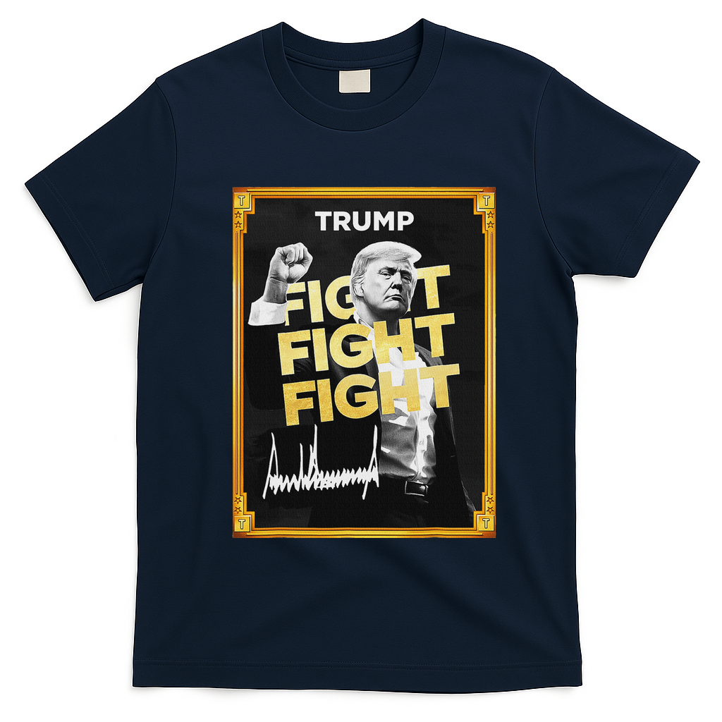 Funny Trump Meme Coin Crypto President Meme T-Shirt - Navy Blue