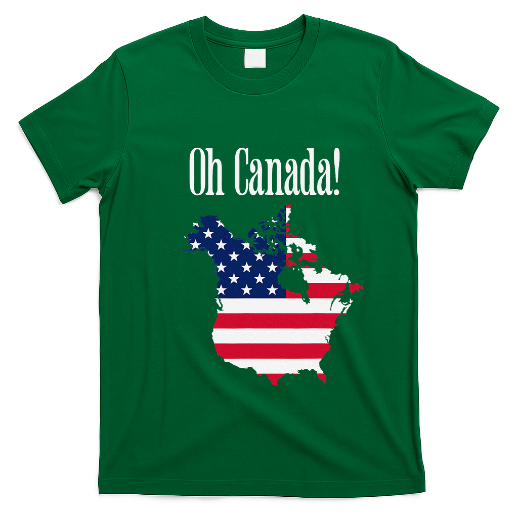 Funny Trump Oh Canada! Usa Canada Map 51st State T-Shirt - Irish Green