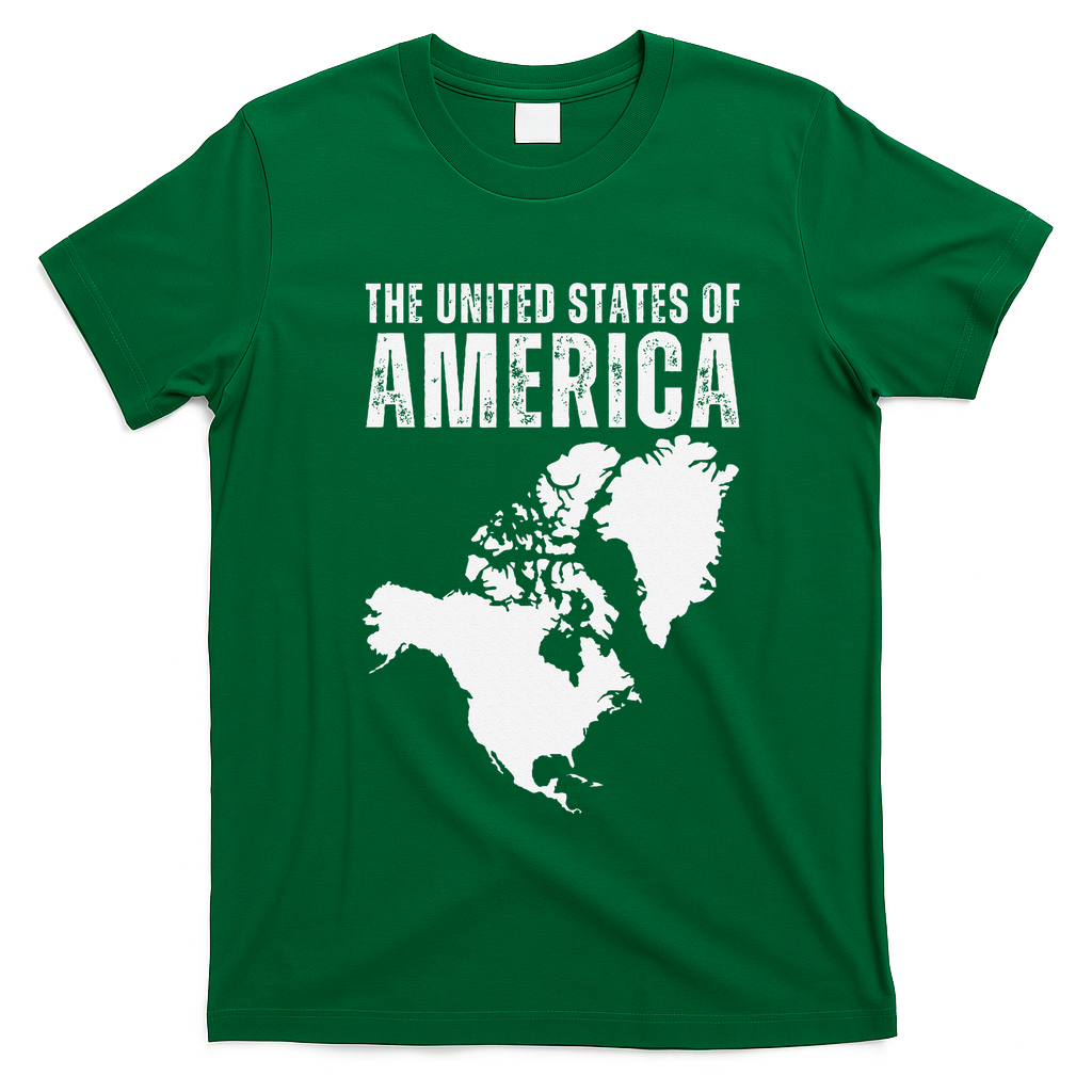 Funny Trump Speech American Flag Canada Greenland Gulf Map T-Shirt - Irish Green
