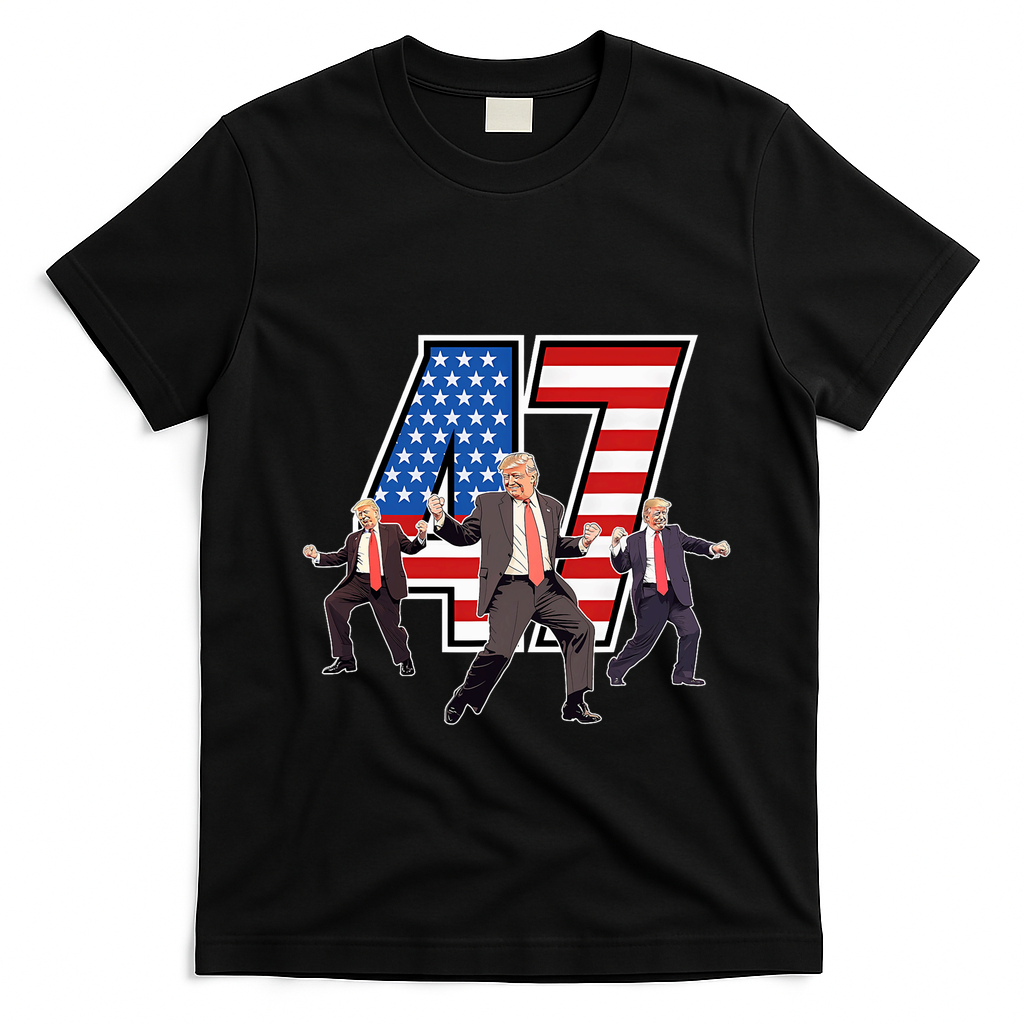 Funny Trump Victory Dance 47th President Dancing T-Shirt - Black
