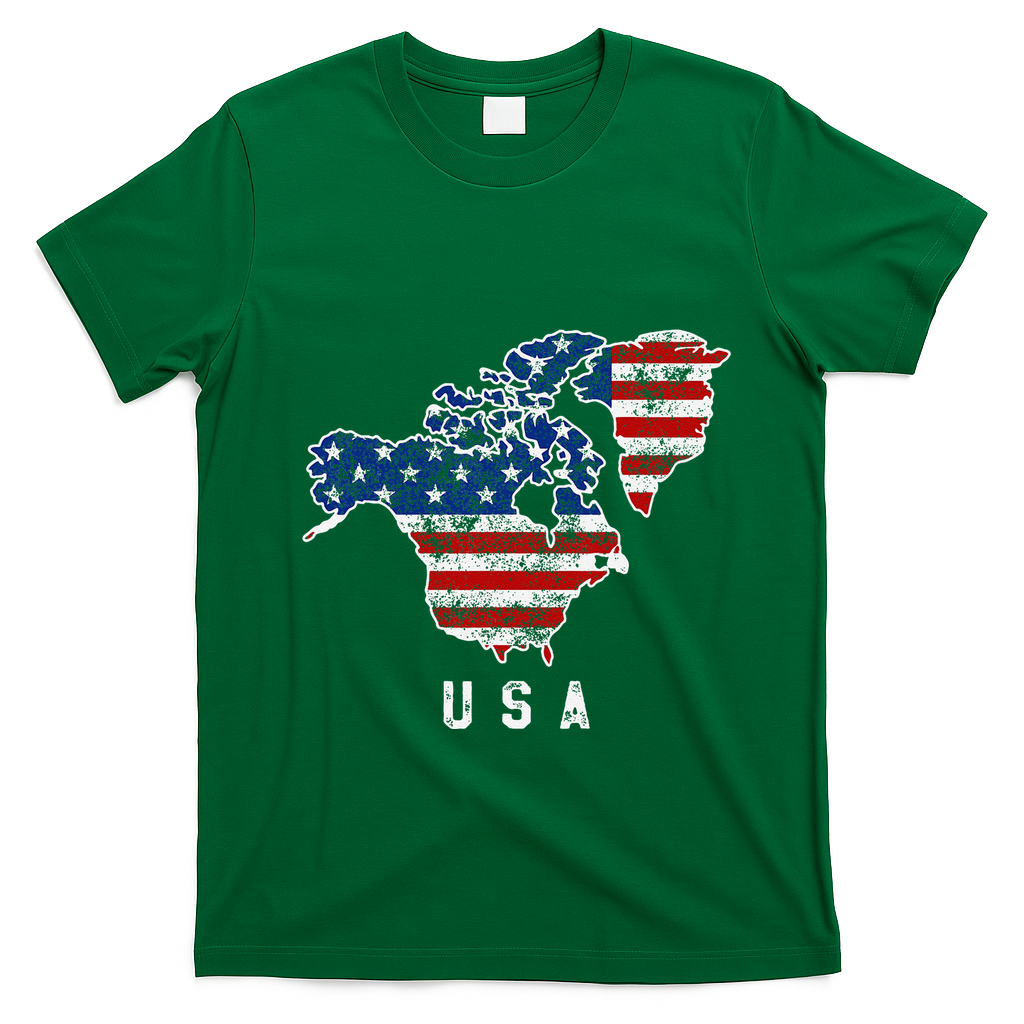 Funny Trump’S Vision Of Usa Map With Canada And Greenland T-Shirt - Irish Green
