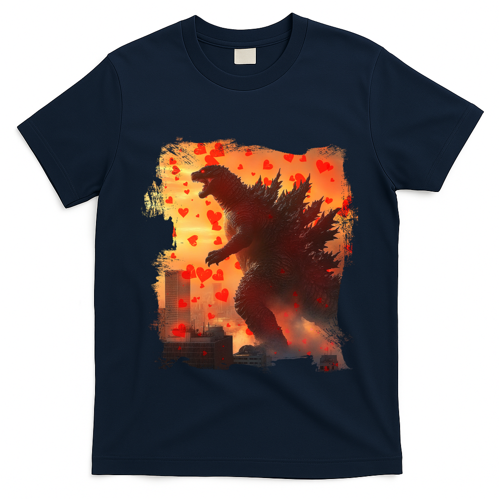Funny Valentines Day Japanese Kaiju Monster T-Shirt