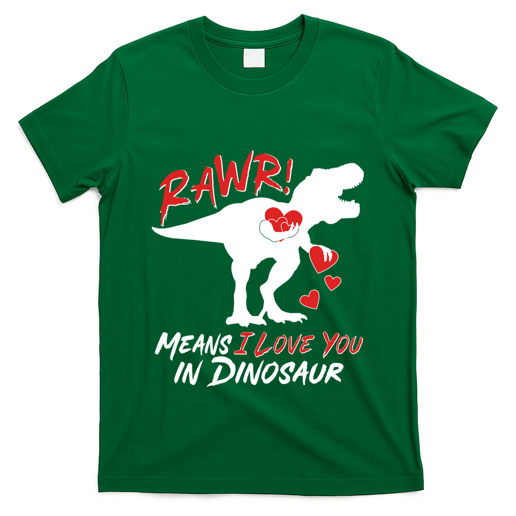 Funny Valentine Rawr Means I Love You In Dinosaur Trex Dinosaur T-Shirt
