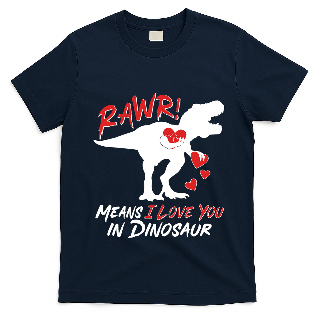 Funny Valentine Rawr Means I Love You In Dinosaur Trex Dinosaur T-Shirt