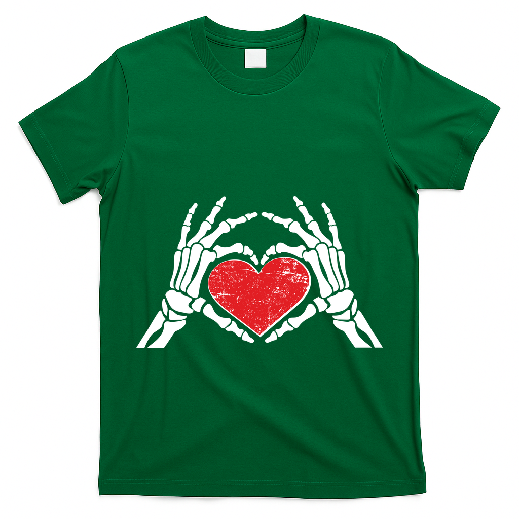 Funny Valentine Skeleton Bone Hands Heart T-Shirt