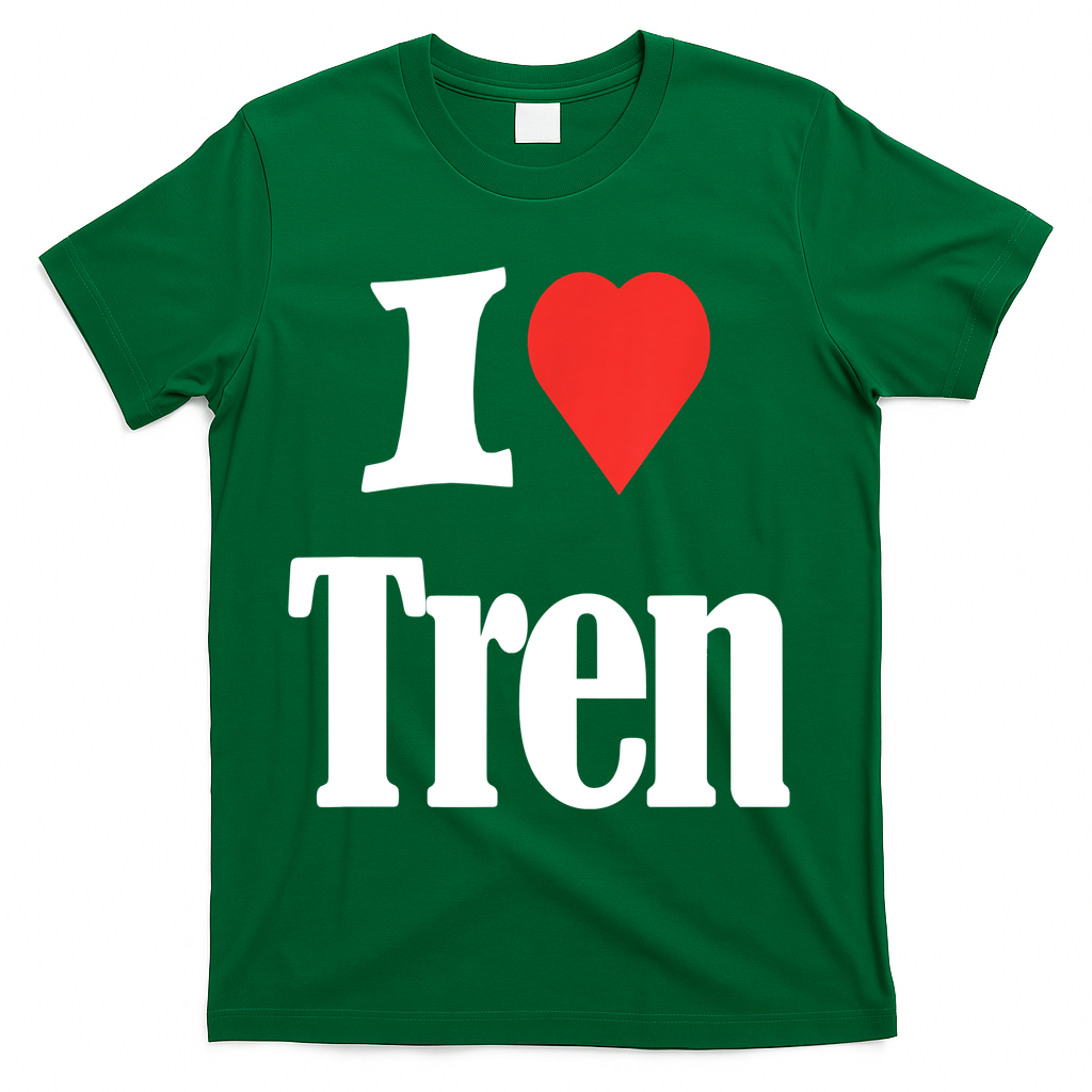 Funny Workout Quote, I Love Tren Design,Cool Bodybuilder T-Shirt - Green