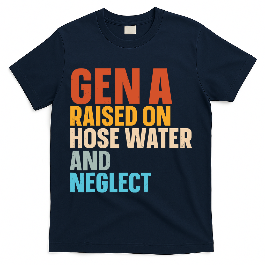 Gen A Raised On Hose Water And Neglect T-Shirt - Navy
