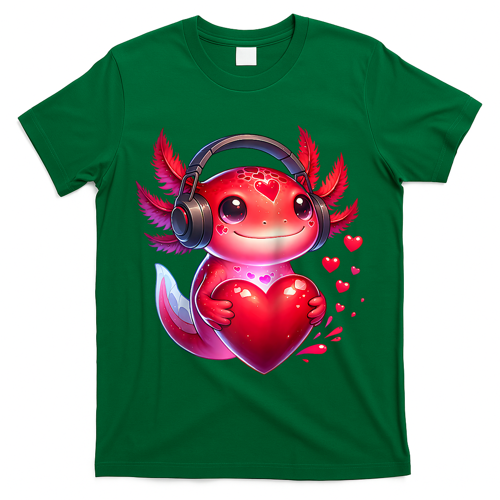 Gamer Axolotl Valentine Video Games Funny Axolotl Raglan Baseball T-Shirt