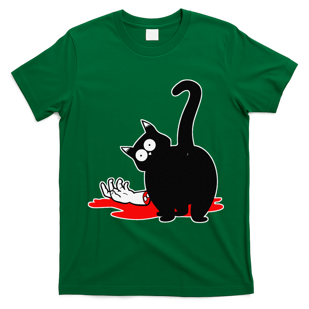 Guilty Black Cat T-Shirt - Irish Green