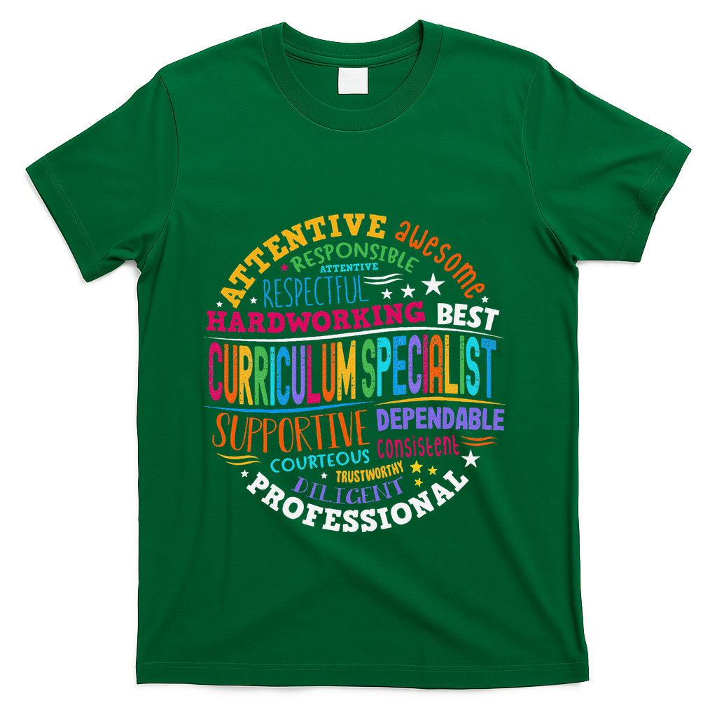 Groovy Curriculum Specialist Appreciation Back To School T-Shirt - Green