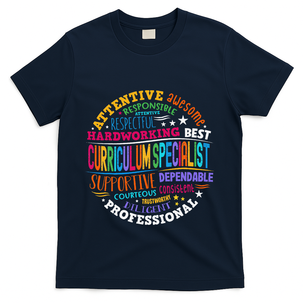Groovy Curriculum Specialist Appreciation Back To School T-Shirt - Navy