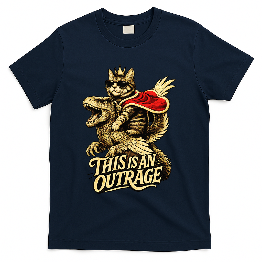 Goddammit Donut Funny Book Lover This Is An Outrage T-Shirt - Navy