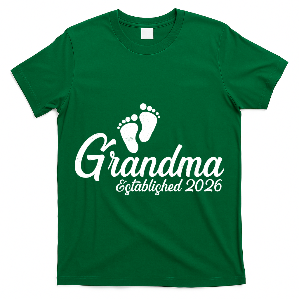 Grandma Established 2026 Cute Baby Feet T-Shirt