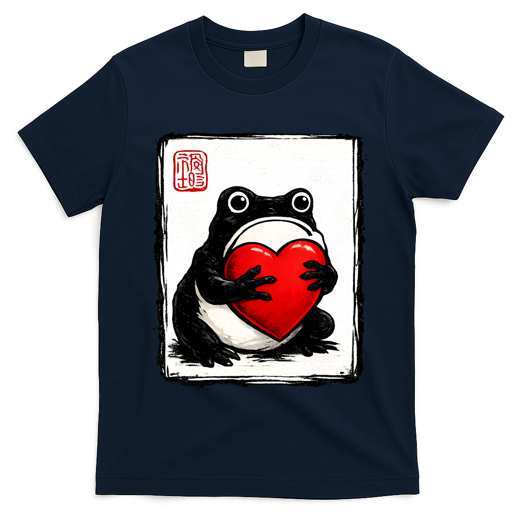 Grumpy Frog Japanese Valentine's Day T-Shirt