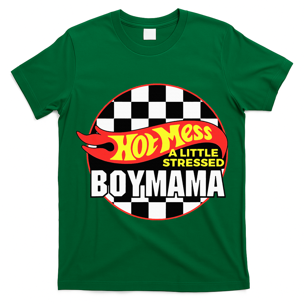 Gifts For Mom Hot Mess A Little Stressed Boy Mama T-Shirt