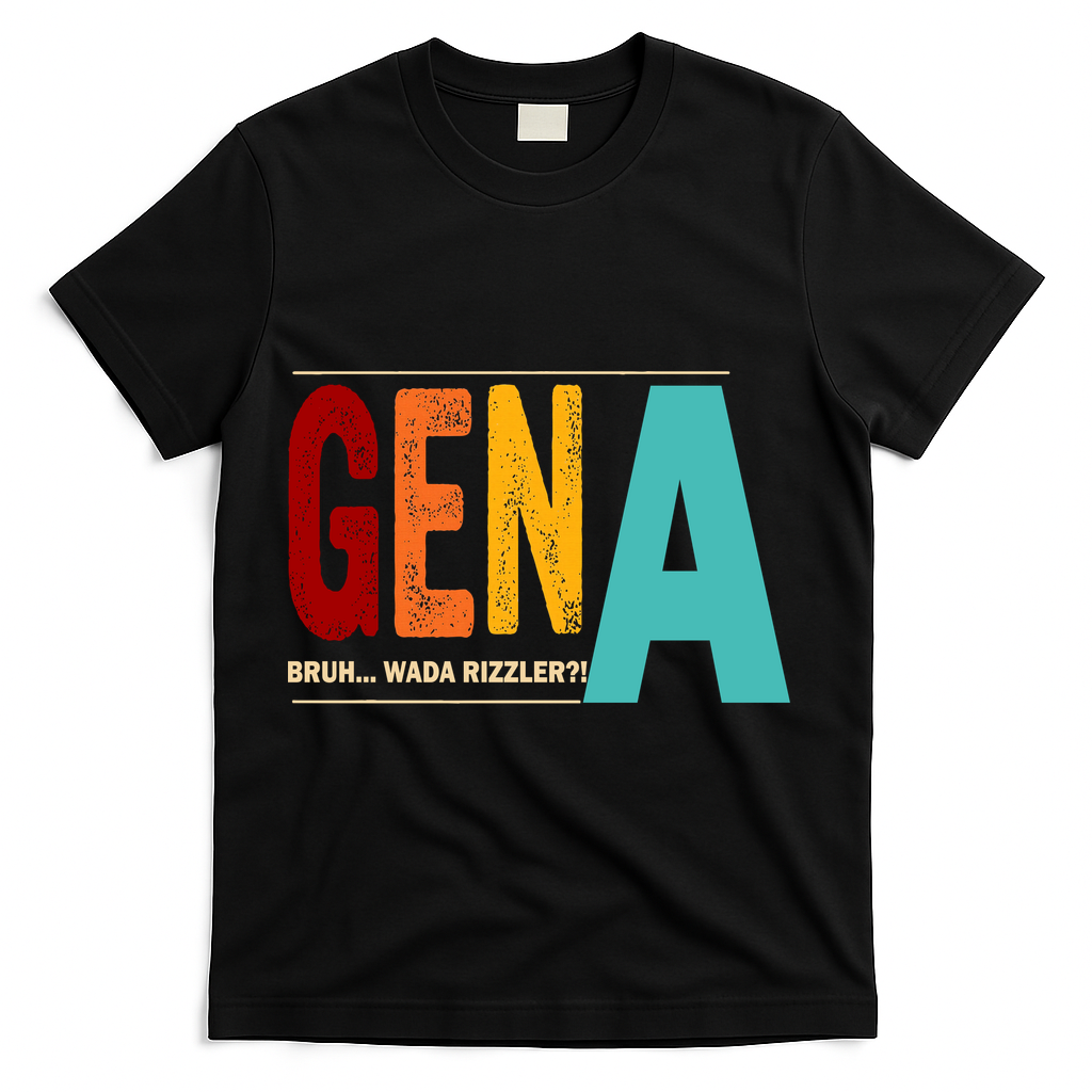 Gena Gen Bruh Wada Rizzler T-Shirt - Black
