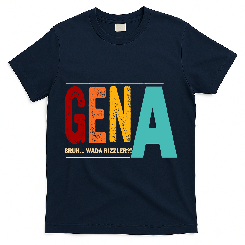 Gena Gen Bruh Wada Rizzler T-Shirt - Navy