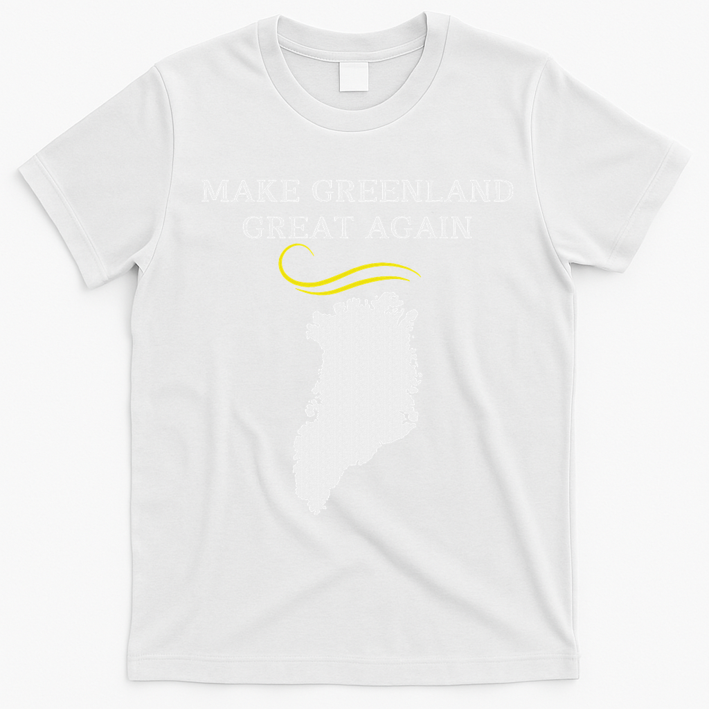 Greenland Map With Trump Hair Make Greenland Great Again T-Shirt - White