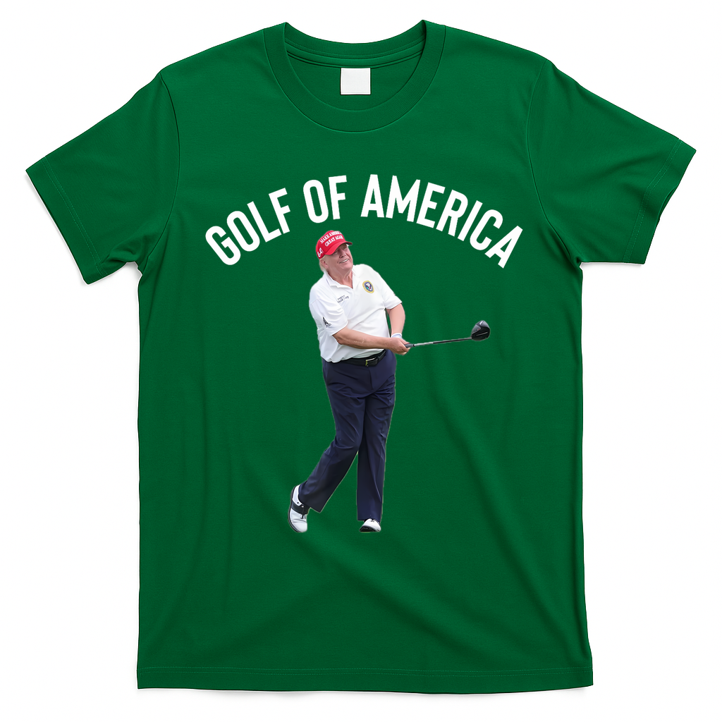 Golf Of America Donald Trump Pun T-Shirt - Irish Green
