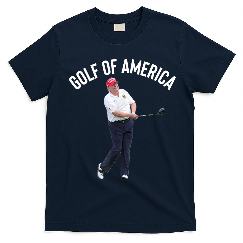 Golf Of America Donald Trump Pun T-Shirt - Navy Blue