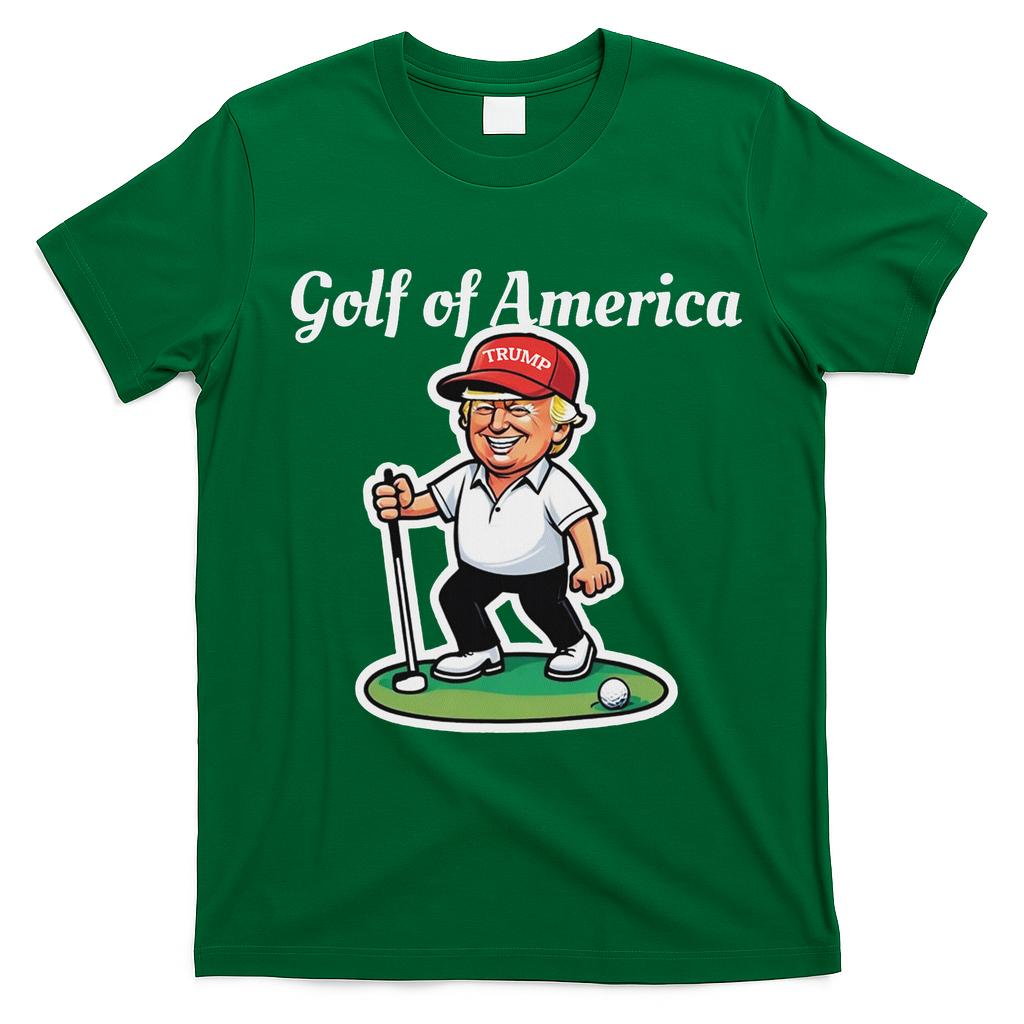 Golf Of America Funny Trump Humor Golfing T-Shirt - Irish Green