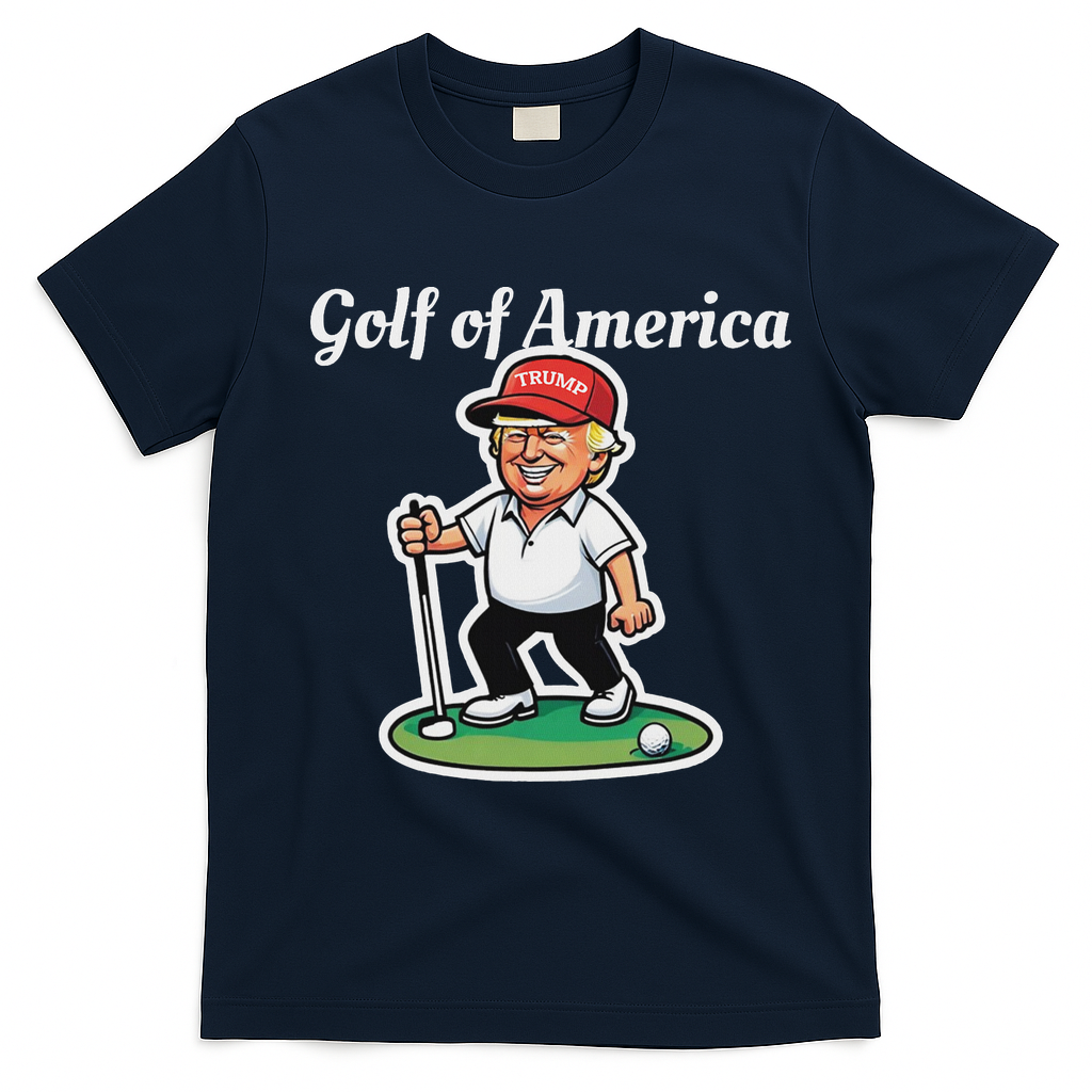 Golf Of America Funny Trump Humor Golfing T-Shirt - Navy Blue