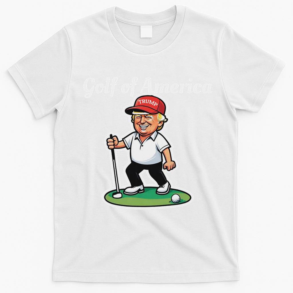 Golf Of America Funny Trump Humor Golfing T-Shirt - White
