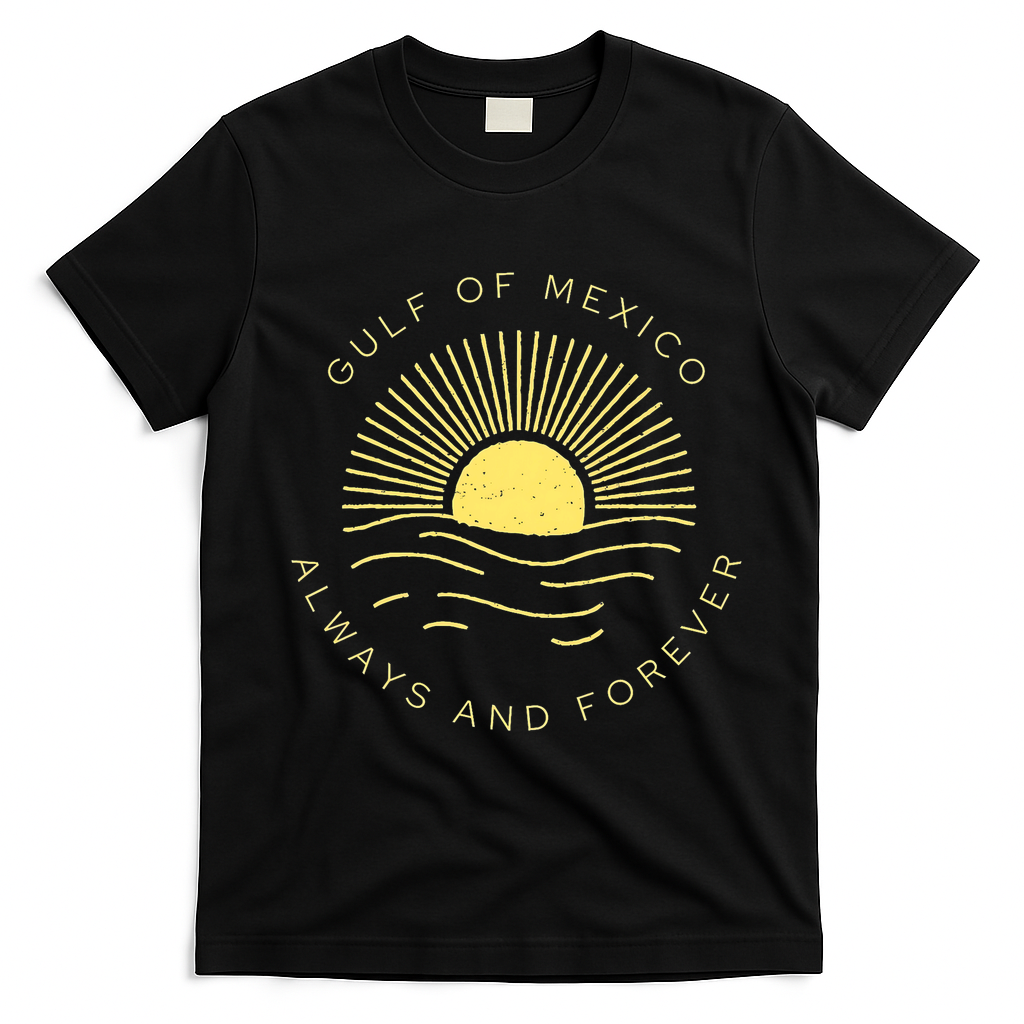 Gulf Of Mexico Always & Forever Vintage Sunset Political T-Shirt - Black