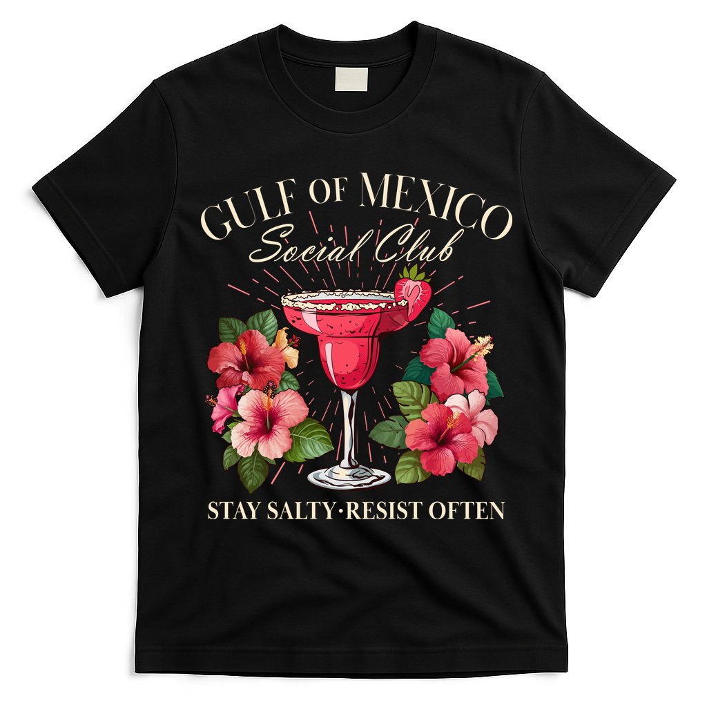 Gulf Of Mexico Social Club Stay Salty Resist Often T-Shirt - Black