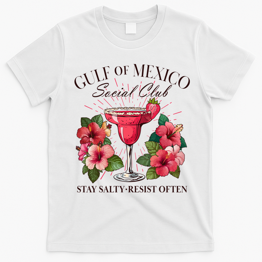 Gulf Of Mexico Social Club Stay Salty Resist Often T-Shirt - White