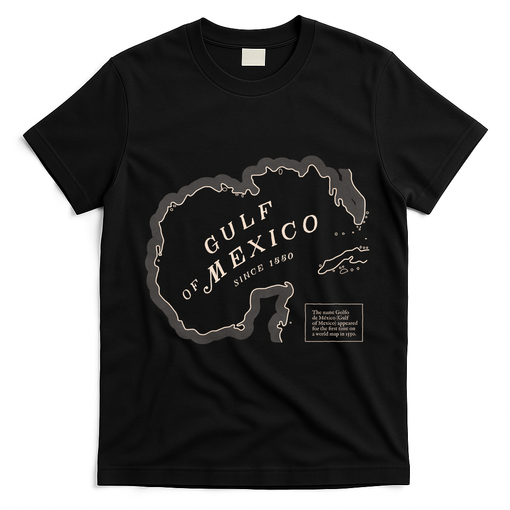 Gulf Of Mexico Map T-Shirt - Black