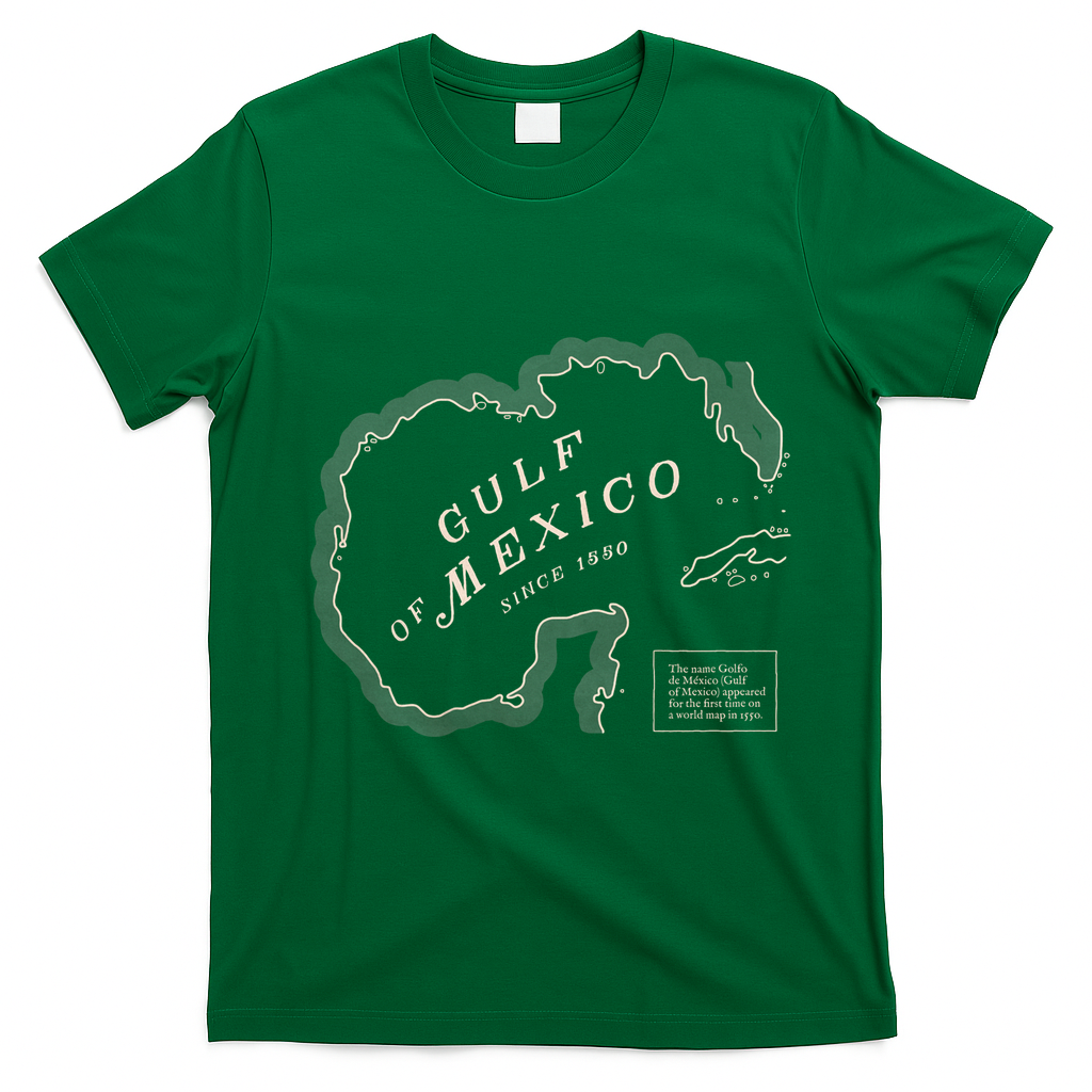 Gulf Of Mexico Map T-Shirt - Irish Green