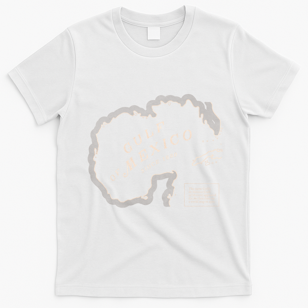 Gulf Of Mexico Map T-Shirt - White