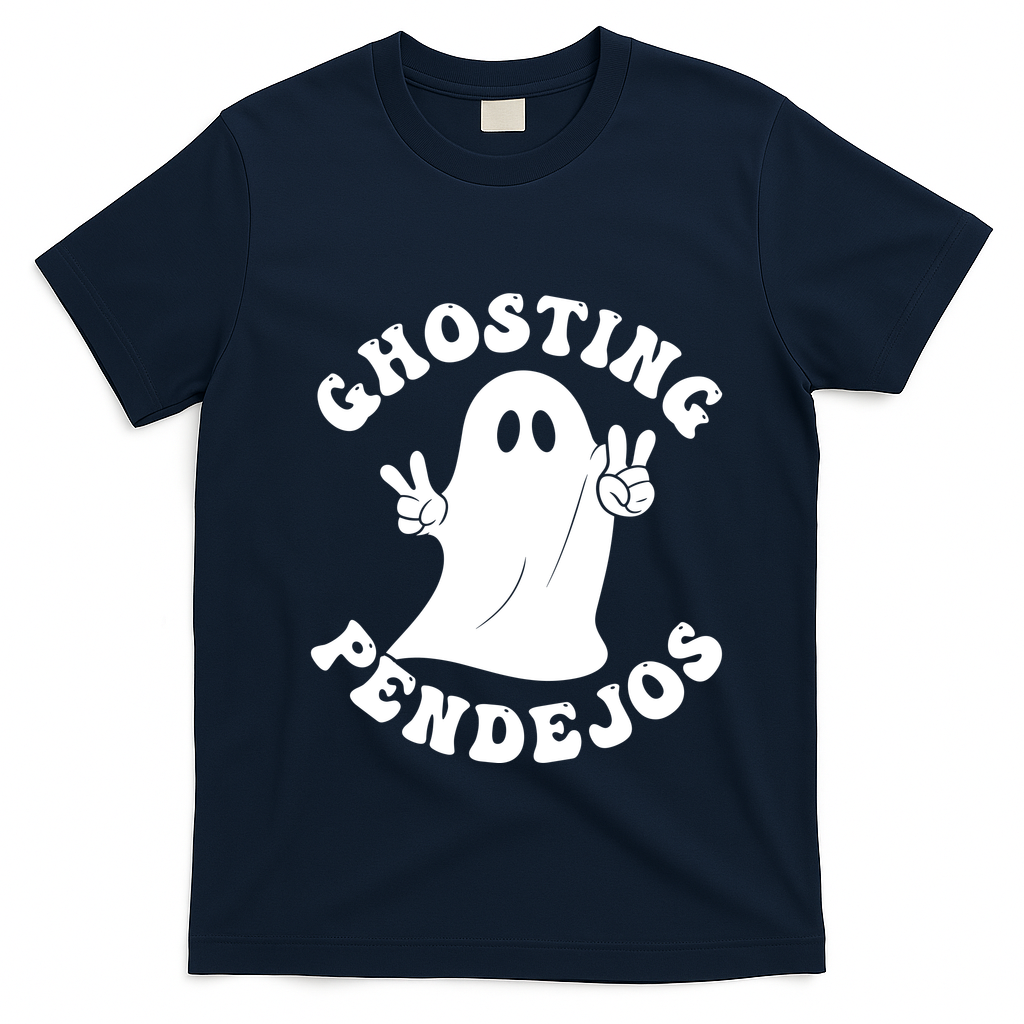 Ghosting Pendejos Funny Mexican Ghost Halloween Meme T-Shirt - Navy Blue