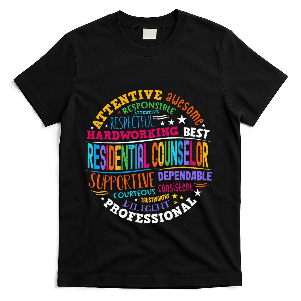 Groovy Residential Counselor Appreciation Back To School T-Shirt - Black