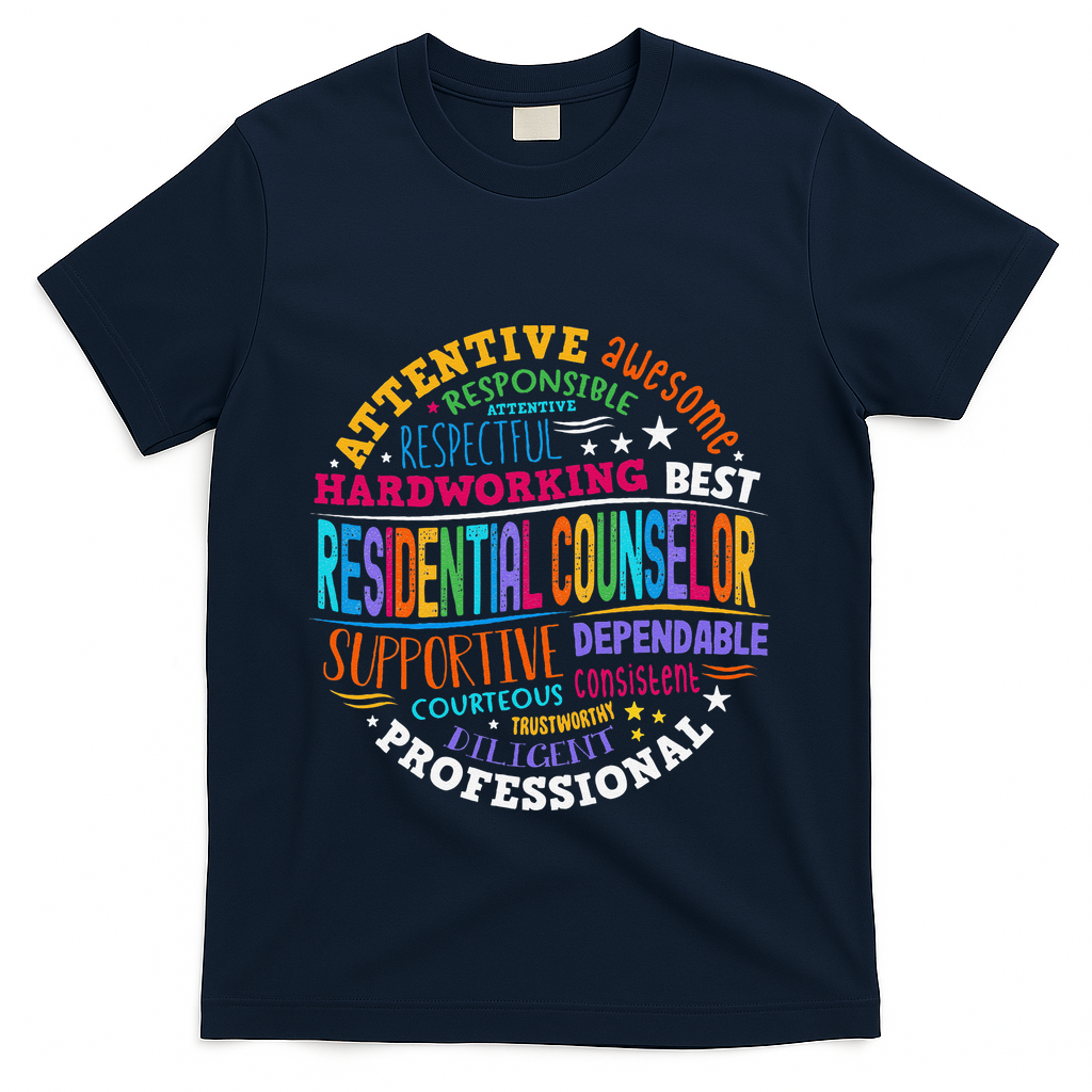 Groovy Residential Counselor Appreciation Back To School T-Shirt - Navy