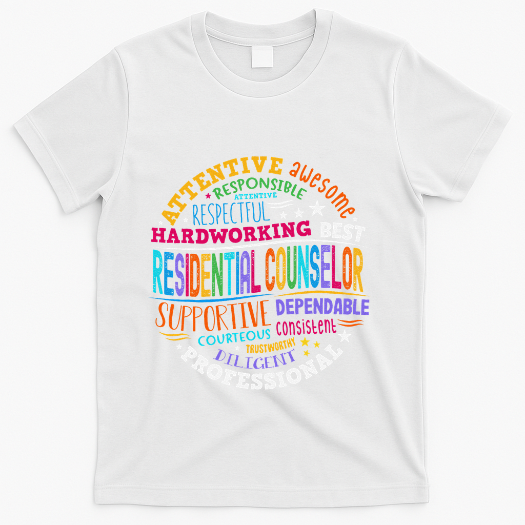 Groovy Residential Counselor Appreciation Back To School T-Shirt - White