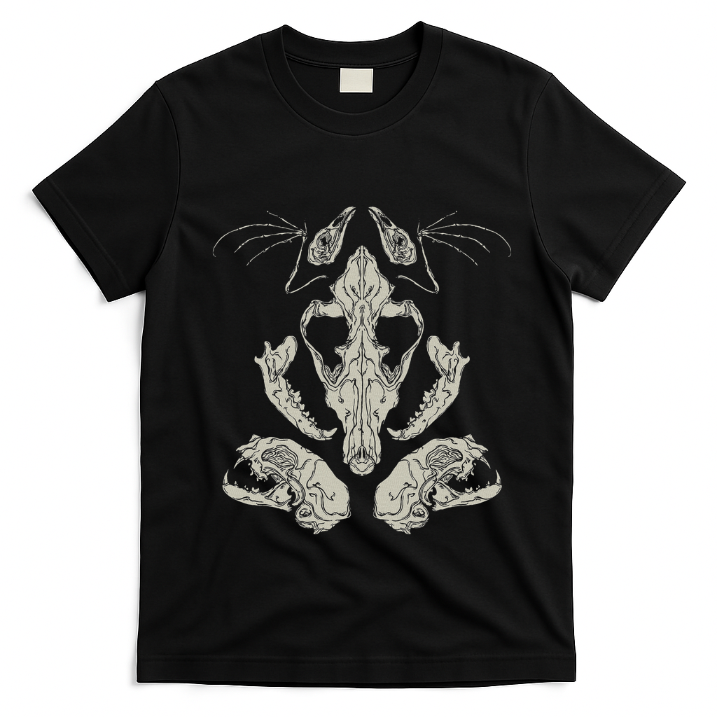 Goth Skulls & Bones Vulture Culture Taxidermy Gothic T-Shirt - Black