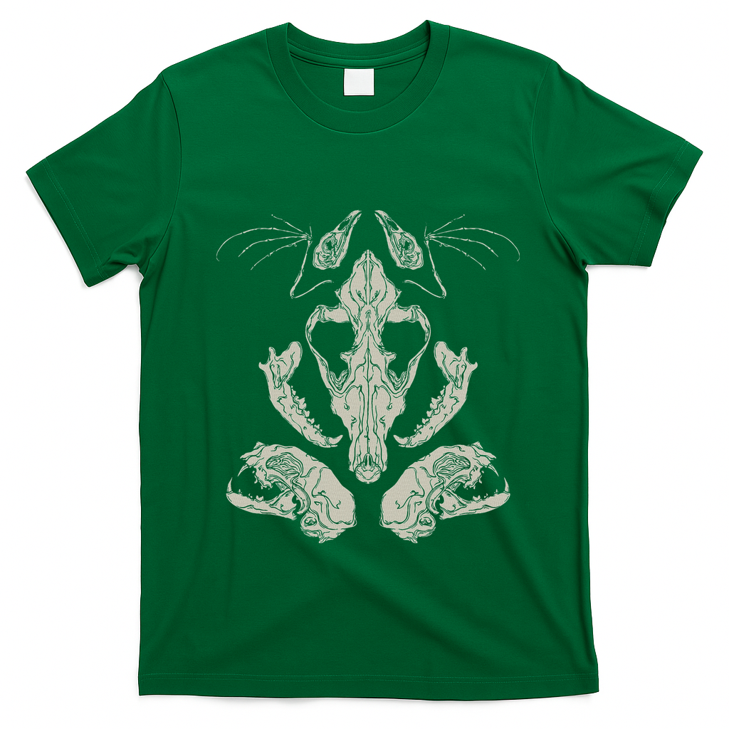 Goth Skulls & Bones Vulture Culture Taxidermy Gothic T-Shirt - Irish Green