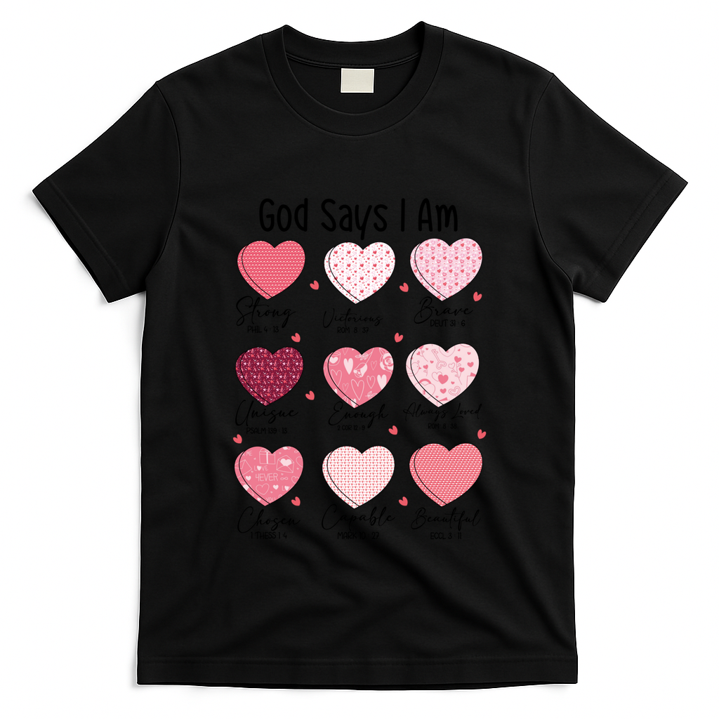 God Says I Am Christian Valentien Coquette Jesus Valentine Meaningful Gift T-Shirt