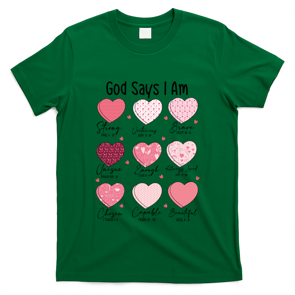 God Says I Am Christian Valentien Coquette Jesus Valentine Meaningful Gift T-Shirt