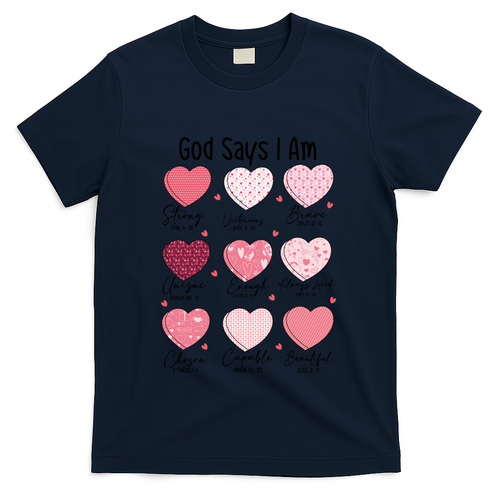 God Says I Am Christian Valentien Coquette Jesus Valentine Meaningful Gift T-Shirt